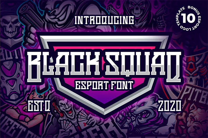 Black Squad Esport Font