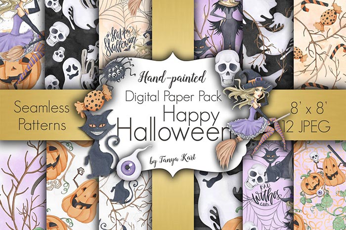 Happy Halloween Seamless Patterns