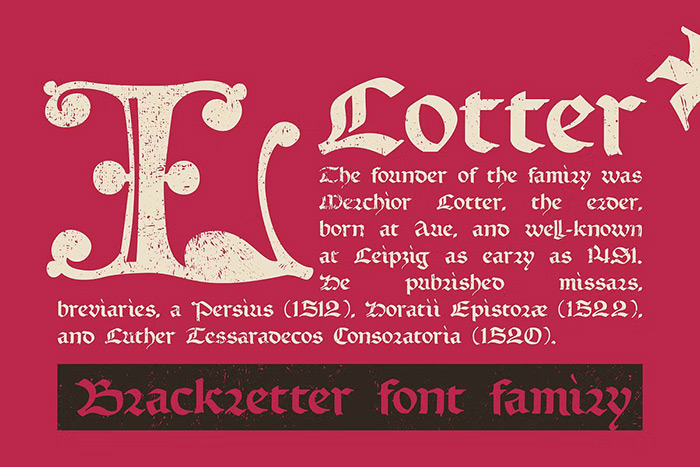 Lotter blackletter with Drop caps