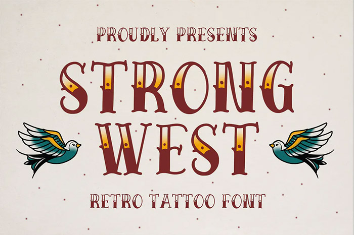 Strong West - Retro Tattoo Font